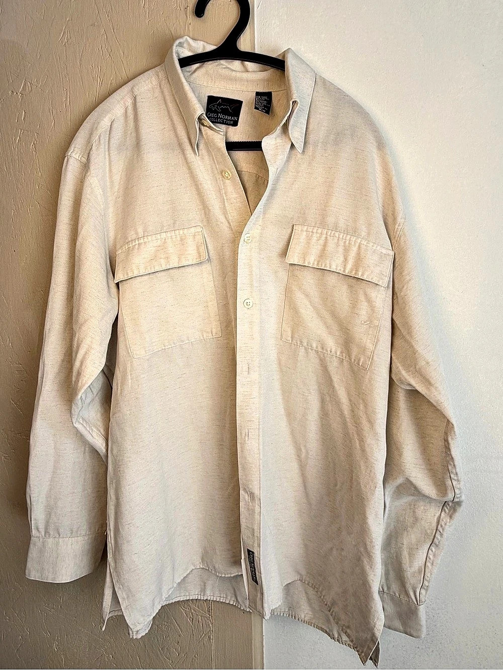 Greg Norman Men's Linen Blend Button Down Medium
